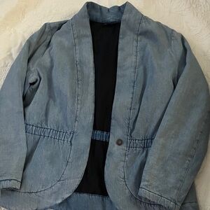 J Jill Indigo Denim  quilted Jacket